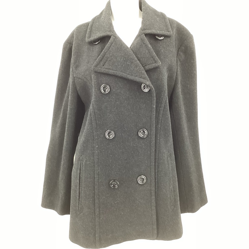 *** Anne Klein Charcoal Double-Breasted Peacoat*** XL